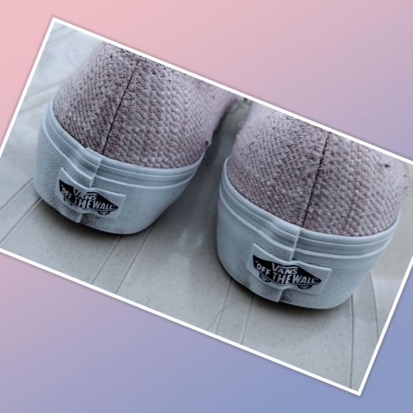 VANS Pink Woven Platform Sneakers Lace Up Shoes Comfort Size 6.5 US - Picture 2 of 5